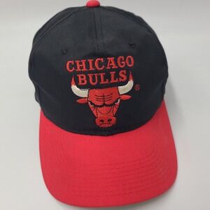 Vintage Chicago Bulls Hat Snapback The G Cap Black Red NBA Basketball 90s Men